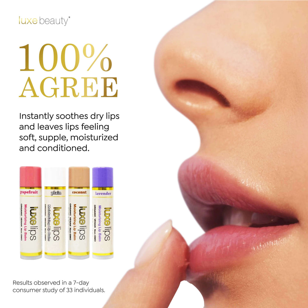 Luxe Lips 4 Pack - Grapefruit, Plain, Coconut & Lavender