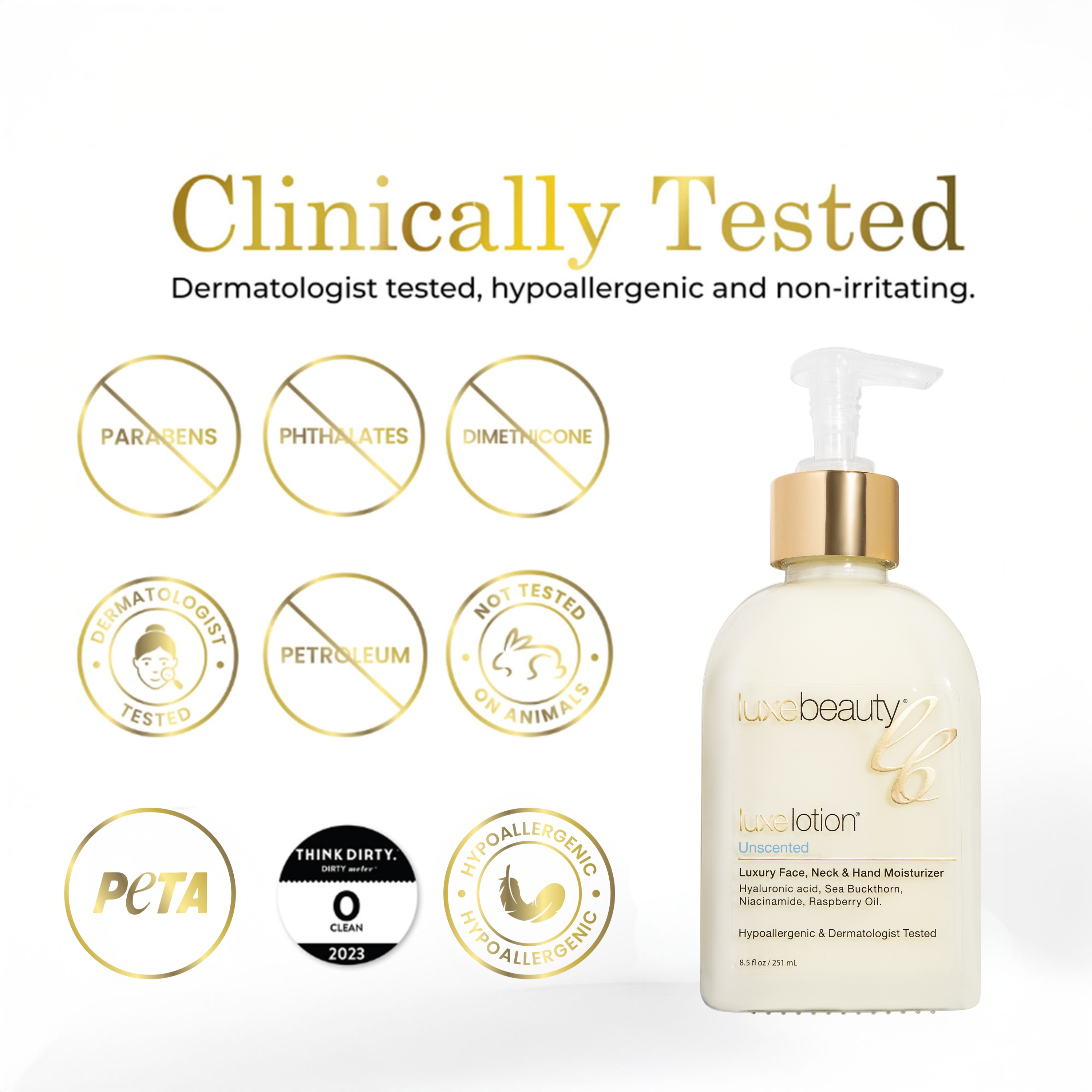 luxe lotion unscented Luxe beauty moisturizer