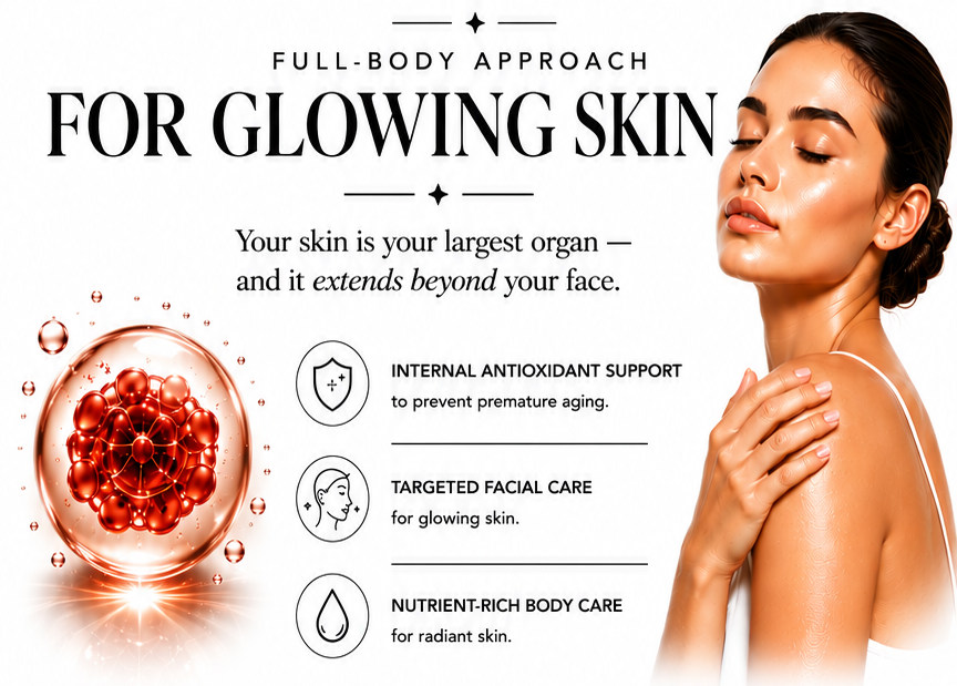 Full-body approach to glowing skin.