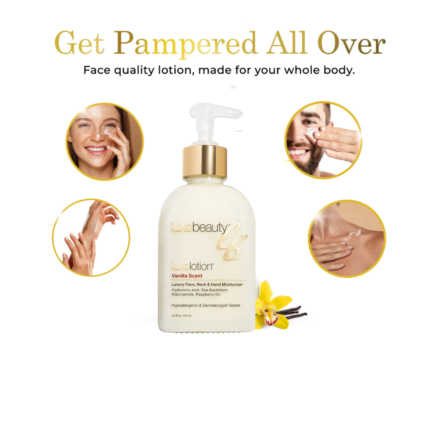 Face, Neck &amp; Hand Moisturizer - Vanilla Scent