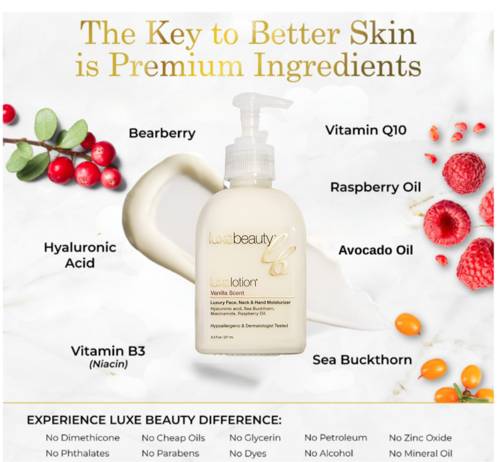 Luxe Lotion Face, Neck & Hand Moisturizer - 8.5 oz Vanilla Scent