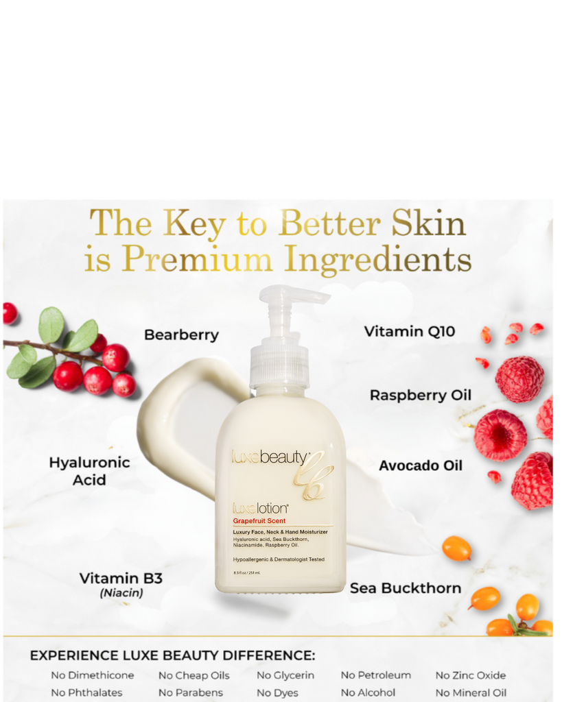 Luxe Lotion Face, Neck & Hand Moisturizer - 8.5 oz Grapefruit Scent