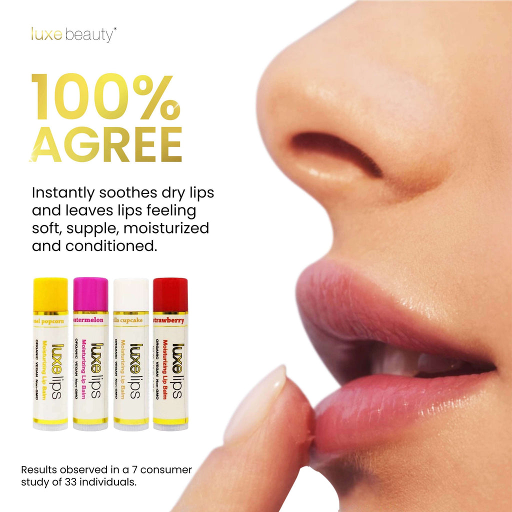 Beeswax Free, Nut Free Lip Balm - Luxe Lips - Strawberry