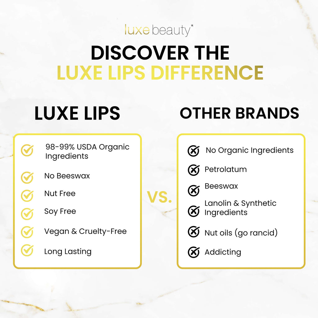 Beeswax Free, Nut Free Lip Balm - Luxe Lips - Vanilla