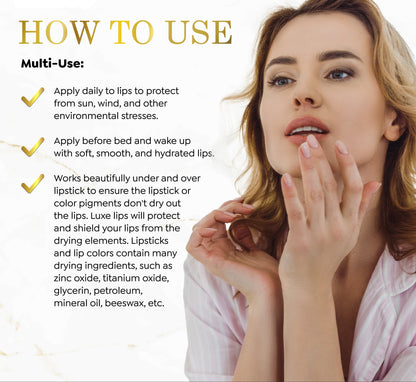 Luxe Lips - Moisturizing Beeswax-Free Lip Balm - Plain