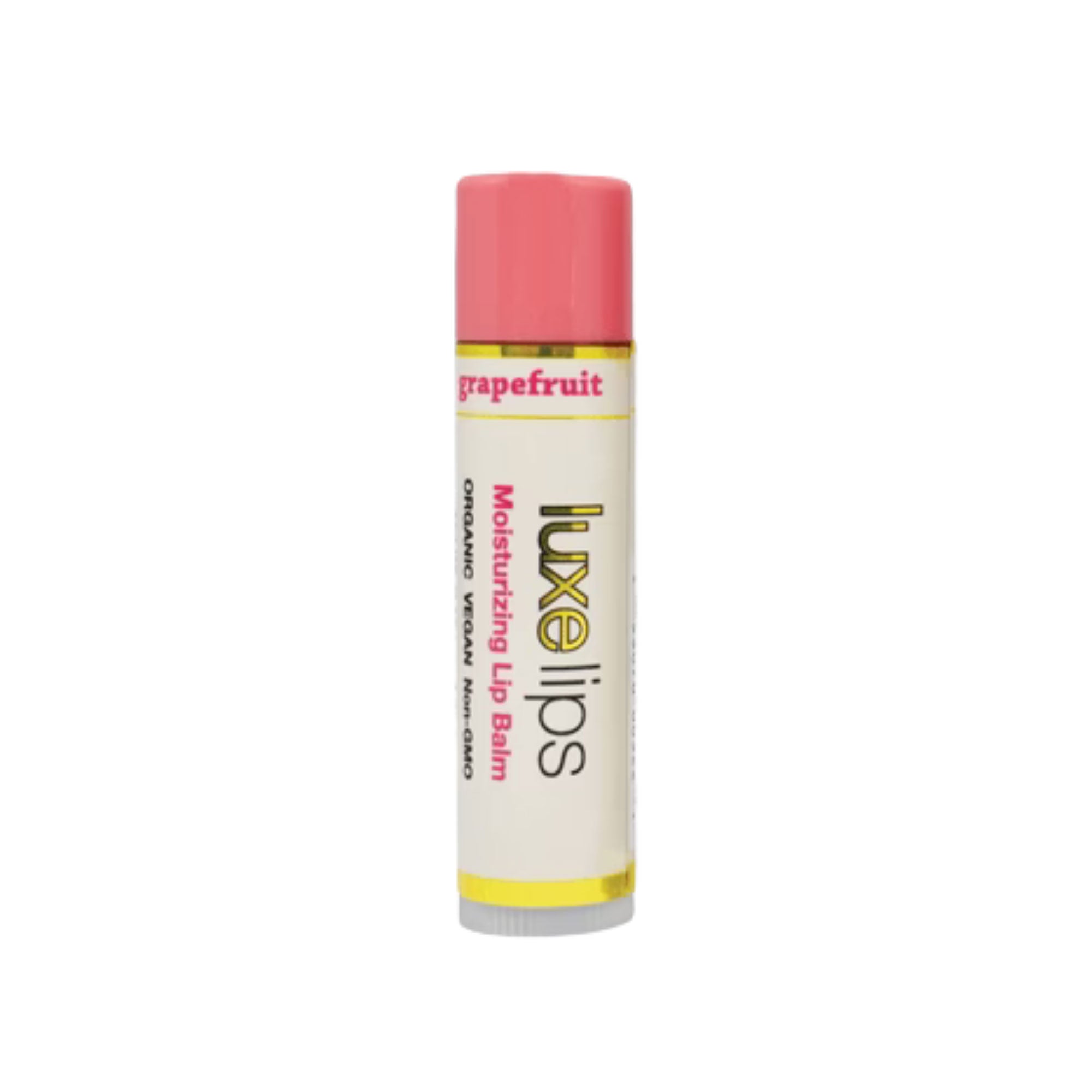 Luxe Lips Grapefruit lip balm on a white background