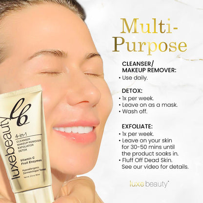 Luxe Beauty product with usage instructions on a white background